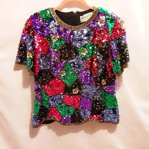 Black Tie Oleg Cassini Top L